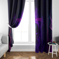 Custom Bowling Purple Flame Skull Window Curtain Custom Team Name on Dark Background - Wonder Print Shop