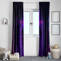Custom Bowling Purple Flame Skull Window Curtain Custom Team Name on Dark Background - Wonder Print Shop