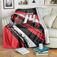Custom Dirt Bike Blanket Motocross Rider Red Black Hex Pattern and Racing Number - Wonder Print Shop
