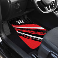 Custom Dirt Bike Car Mats Motocross Rider Red Black Hex Pattern and Racing Number - Wonder Print Shop
