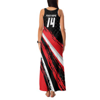 Custom Dirt Bike Family Matching Tank Maxi Dress and Hawaiian Shirt Motocross Rider Red Black Hex Pattern and Racing Number - Wonder Print Shop