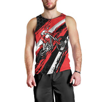 Custom Dirt Bike Men Tank Top Motocross Rider Red Black Hex Pattern and Racing Number - Wonder Print Shop