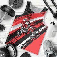 Custom Dirt Bike Men Tank Top Motocross Rider Red Black Hex Pattern and Racing Number - Wonder Print Shop