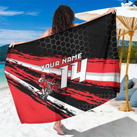 Custom Dirt Bike Sarong Motocross Rider Red Black Hex Pattern and Racing Number - Wonder Print Shop