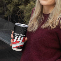 Custom Dirt Bike Tumbler Cup Motocross Rider Red Black Hex Pattern and Racing Number - Wonder Print Shop