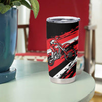Custom Dirt Bike Tumbler Cup Motocross Rider Red Black Hex Pattern and Racing Number - Wonder Print Shop