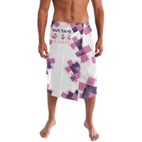 Golf Flamingo Friends Lavalava Pink Argyle Pattern and Custom Name Text on White and Rose Color Block - Wonder Print Shop