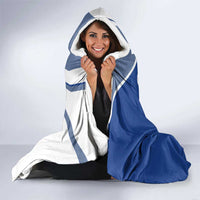 Mahi Mahi Fish Hooded Blanket Nautical Anchors and Wave Splash on White and Blue Split Background - Wonder Print Shop