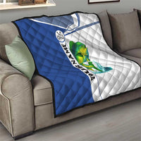 Mahi Mahi Fish Quilt Nautical Anchors and Wave Splash on White and Blue Split Background - Wonder Print Shop