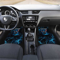 Lightning Bowling Car Mats Electric Blue Ball and American Eagle Graphic on Stormy Black Background - Wonder Print Shop