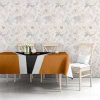 Bass Fishing Tablecloth Jumping Largemouth Fish on Black Hex Pattern and Orange White Lightning Accents - Wonder Print Shop