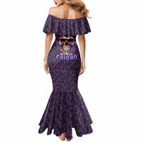 Skull Mermaid Dress Hello Darkness My Old Friend - Horror Seamless Pattern Purple - Wonder Print Shop