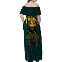 Viking Family Matching Off Shoulder Maxi Dress and Hawaiian Shirt Ravens - Hugin And Munin - Wonder Print Shop