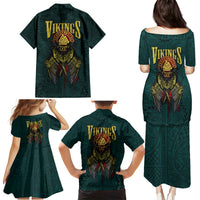 Viking Family Matching Puletasi Dress and Hawaiian Shirt Ravens - Hugin And Munin - Wonder Print Shop