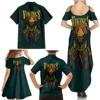 Viking Family Matching Summer Maxi Dress and Hawaiian Shirt Ravens - Hugin And Munin - Wonder Print Shop
