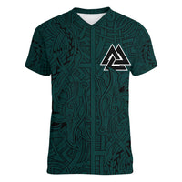 Viking Women V Neck T Shirt Ravens - Hugin And Munin - Wonder Print Shop