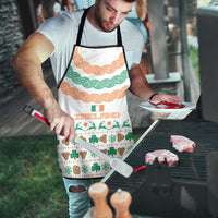 Ireland Christmas Apron with Celtic Knot Shamrock and Tricolor Holiday Pattern - Wonder Print Shop