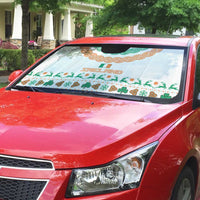 Ireland Christmas Auto Sun Shade with Celtic Knot Shamrock and Tricolor Holiday Pattern - Wonder Print Shop
