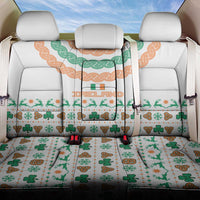 Ireland Christmas Back Car Seat Cover with Celtic Knot Shamrock and Tricolor Holiday Pattern - Wonder Print Shop
