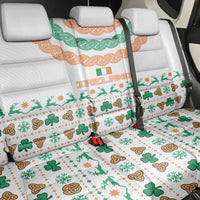 Ireland Christmas Back Car Seat Cover with Celtic Knot Shamrock and Tricolor Holiday Pattern - Wonder Print Shop
