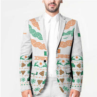 Ireland Christmas Blazer with Celtic Knot Shamrock and Tricolor Holiday Pattern - Wonder Print Shop