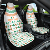 Ireland Christmas Car Seat Cover with Celtic Knot Shamrock and Tricolor Holiday Pattern - Wonder Print Shop