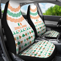 Ireland Christmas Car Seat Cover with Celtic Knot Shamrock and Tricolor Holiday Pattern - Wonder Print Shop