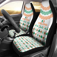 Ireland Christmas Car Seat Cover with Celtic Knot Shamrock and Tricolor Holiday Pattern - Wonder Print Shop
