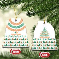 Ireland Christmas Ceramic Ornament with Celtic Knot Shamrock and Tricolor Holiday Pattern - Wonder Print Shop