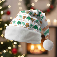 Ireland Christmas Santa Hat with Celtic Knot Shamrock and Tricolor Holiday Pattern - Wonder Print Shop