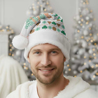 Ireland Christmas Santa Hat with Celtic Knot Shamrock and Tricolor Holiday Pattern - Wonder Print Shop