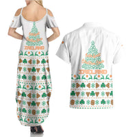 Ireland Christmas Couples Matching Summer Maxi Dress and Hawaiian Shirt with Celtic Knot Shamrock and Tricolor Holiday Pattern - Wonder Print Shop