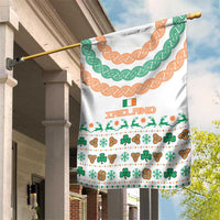 Ireland Christmas Garden Flag with Celtic Knot Shamrock and Tricolor Holiday Pattern - Wonder Print Shop
