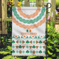Ireland Christmas Garden Flag with Celtic Knot Shamrock and Tricolor Holiday Pattern - Wonder Print Shop