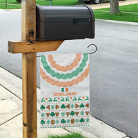 Ireland Christmas Garden Flag with Celtic Knot Shamrock and Tricolor Holiday Pattern - Wonder Print Shop