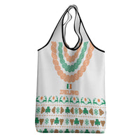 Ireland Christmas Grocery Bag with Celtic Knot Shamrock and Tricolor Holiday Pattern - Wonder Print Shop