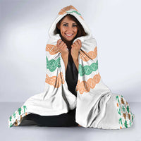Ireland Christmas Hooded Blanket with Celtic Knot Shamrock and Tricolor Holiday Pattern - Wonder Print Shop