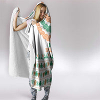 Ireland Christmas Hooded Blanket with Celtic Knot Shamrock and Tricolor Holiday Pattern - Wonder Print Shop
