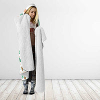 Ireland Christmas Hooded Blanket with Celtic Knot Shamrock and Tricolor Holiday Pattern - Wonder Print Shop