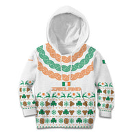 Ireland Christmas Kid Hoodie with Celtic Knot Shamrock and Tricolor Holiday Pattern - Wonder Print Shop