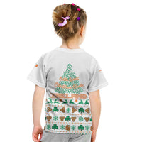 Ireland Christmas Kid T Shirt with Celtic Knot Shamrock and Tricolor Holiday Pattern - Wonder Print Shop