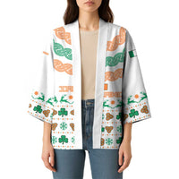 Ireland Christmas Kimono with Celtic Knot Shamrock and Tricolor Holiday Pattern - Wonder Print Shop