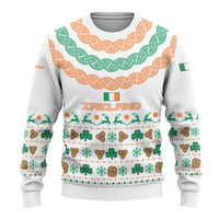Ireland Christmas Ugly Christmas Sweater with Celtic Knot Shamrock and Tricolor Holiday Pattern - Wonder Print Shop