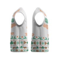 Ireland Christmas Knitted V-Neck Vest with Celtic Knot Shamrock and Tricolor Holiday Pattern - Wonder Print Shop