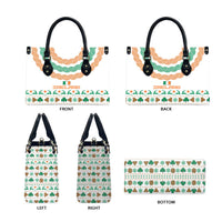 Ireland Christmas Leather Bag with Celtic Knot Shamrock and Tricolor Holiday Pattern - Wonder Print Shop