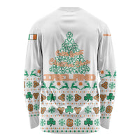 Ireland Christmas Long Sleeve Shirt with Celtic Knot Shamrock and Tricolor Holiday Pattern - Wonder Print Shop
