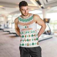 Ireland Christmas Men Tank Top with Celtic Knot Shamrock and Tricolor Holiday Pattern - Wonder Print Shop