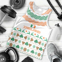 Ireland Christmas Men Tank Top with Celtic Knot Shamrock and Tricolor Holiday Pattern - Wonder Print Shop