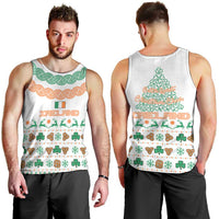 Ireland Christmas Men Tank Top with Celtic Knot Shamrock and Tricolor Holiday Pattern - Wonder Print Shop