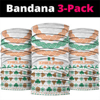Ireland Christmas Neck Gaiter with Celtic Knot Shamrock and Tricolor Holiday Pattern - Wonder Print Shop